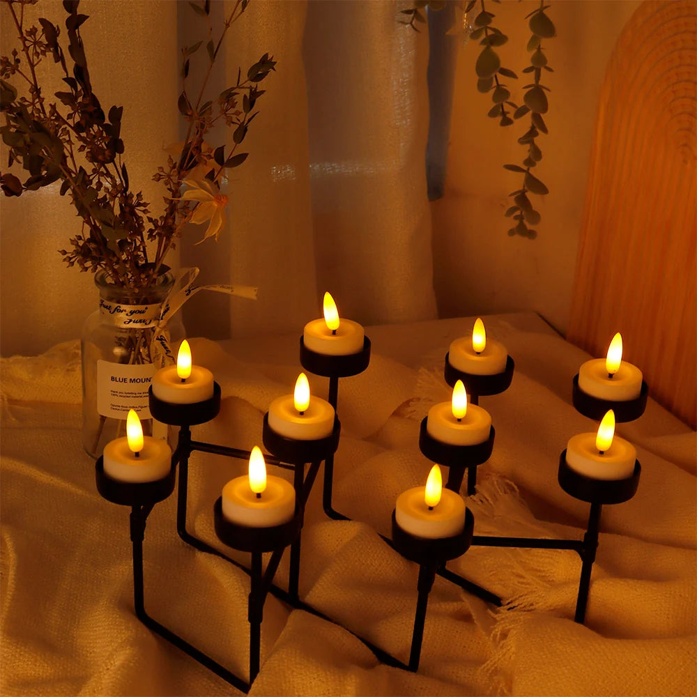 Set of 12 Flickering Flameless Candles(Warm White)