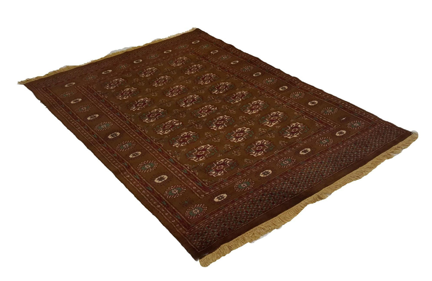 Canvello Hand Made Traditional All Over Pakistan Bokhara Rug - 4'0'' X 6'0''