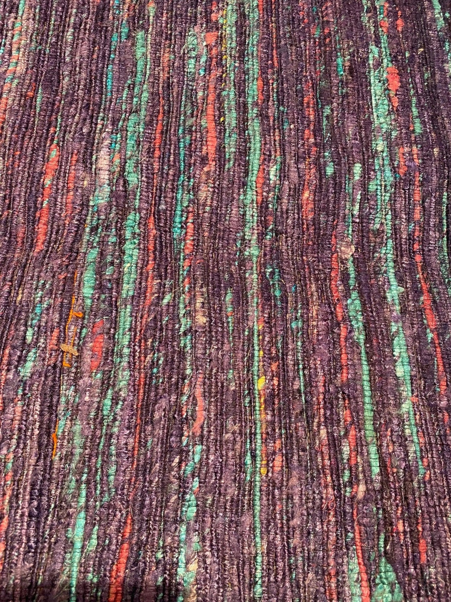 Canvello Purple Flat-weave Tufted Sari Silk Rug - 9' X 12'