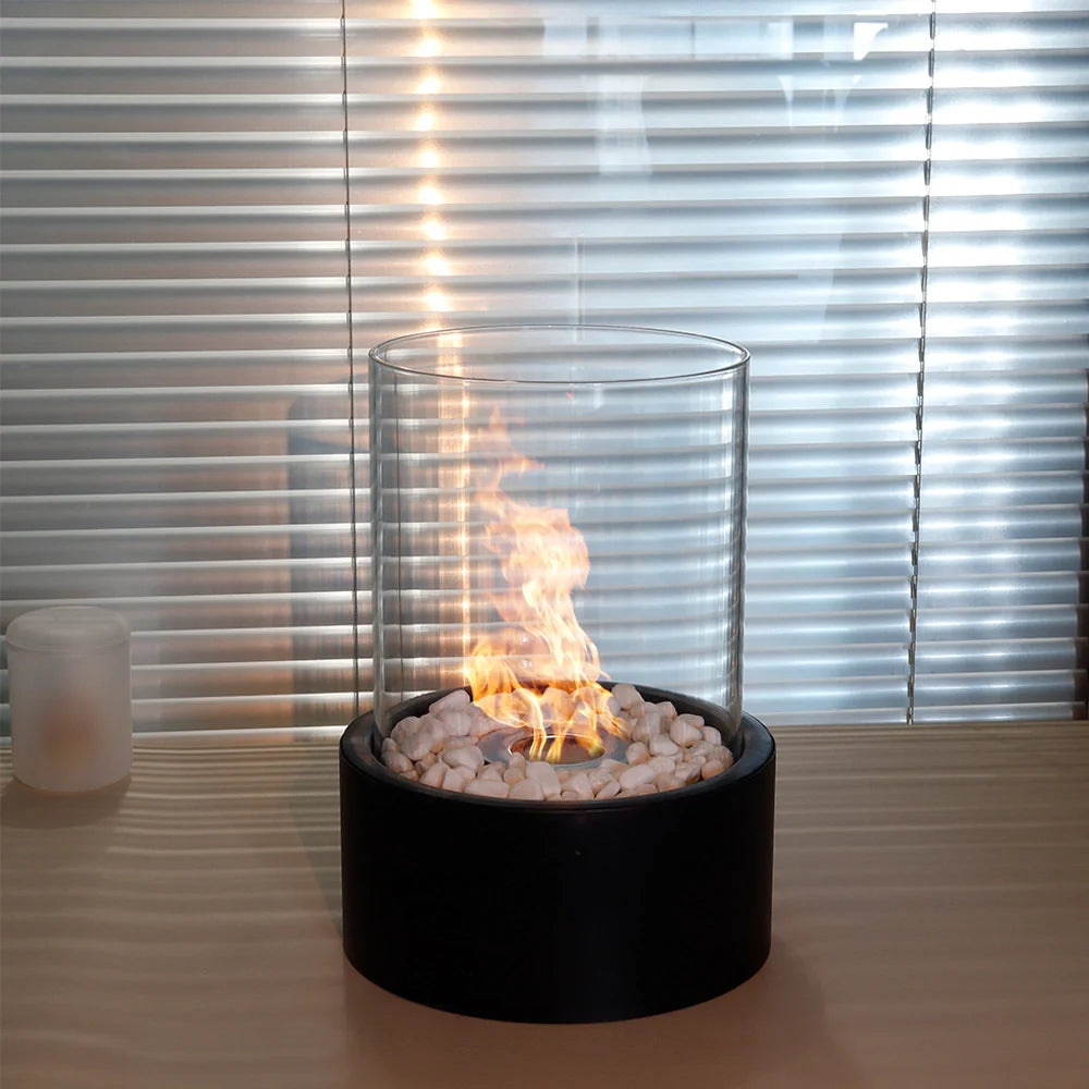 Extra Large Portable Tabletop Fire Bowl 22x28cm – Bio Ethanol Ventless Indoor/Outdoor