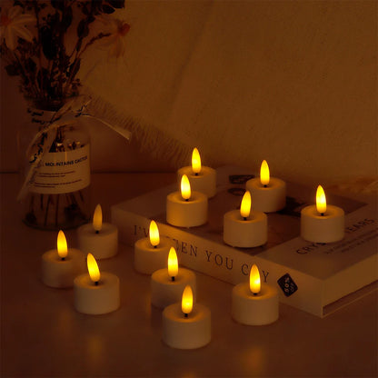 Set of 12  Flickering Flameless Candles(Warm White)