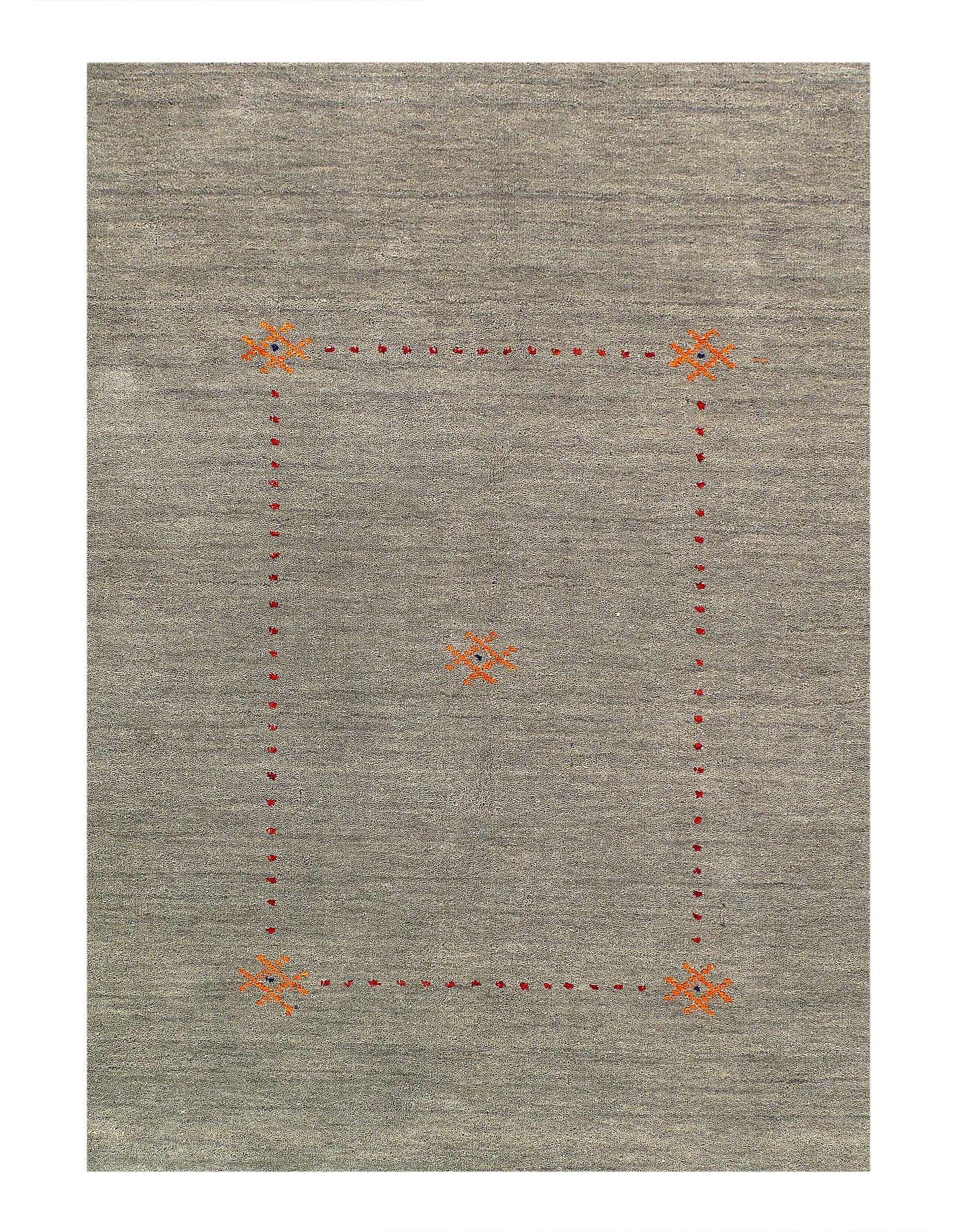 Canvello Gabbeh Olive Green Rug - 5'4'' X 7'8''