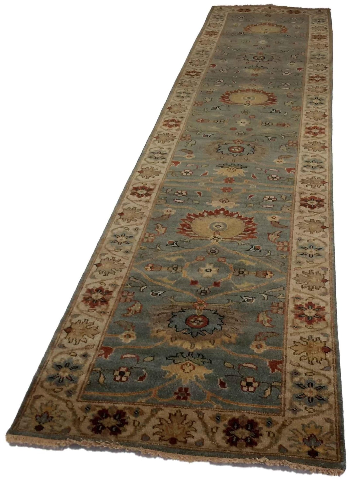 Canvello Hand Made Formal All Over Indo Mahal Rug - 2'7'' X 11'9''