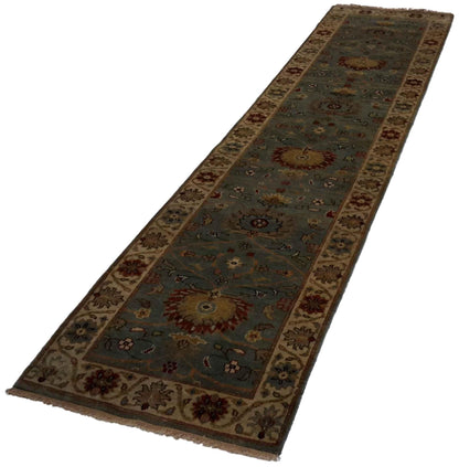 Canvello Hand Made Formal All Over Indo Mahal Rug - 2'7'' X 11'9''