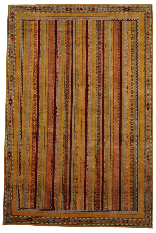 Canvello Hand Made Modern All Over Indo Gabbeh Rug - 6'6'' X 9'10''