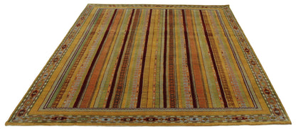 Canvello Hand Made Modern All Over Indo Gabbeh Rug - 6'6'' X 9'10''