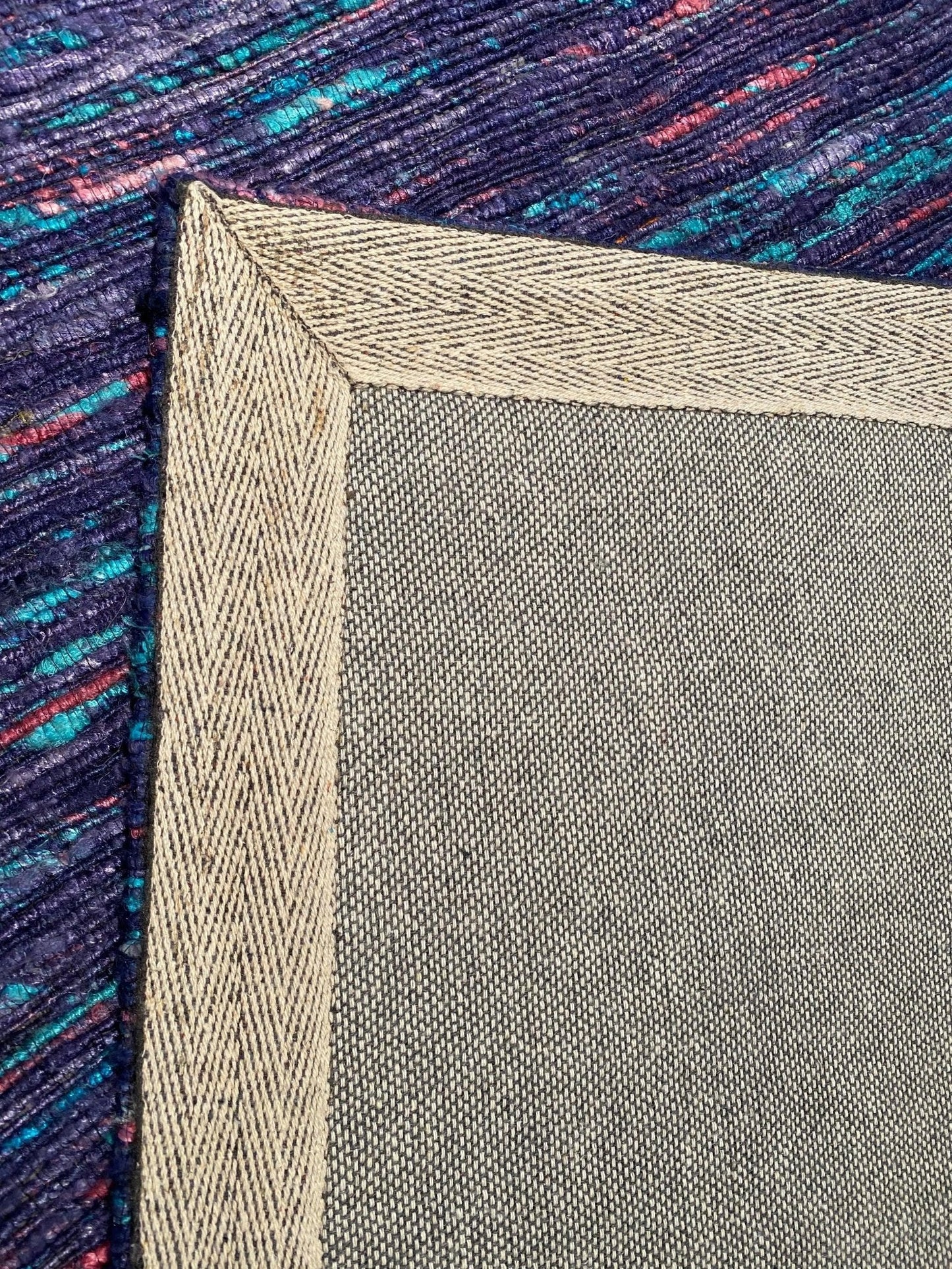 Canvello Purple Flat-weave Tufted Sari Silk Rug - 9' X 12'