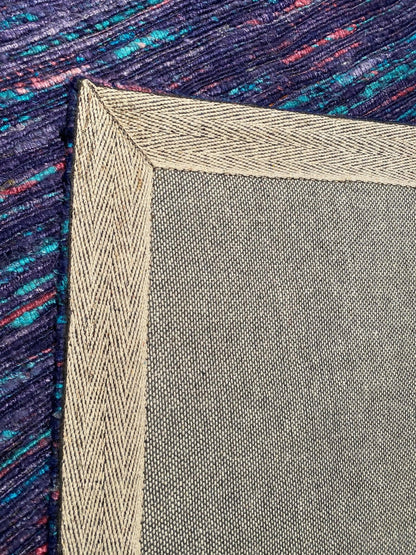 Canvello Purple Flat-weave Tufted Sari Silk Rug - 9' X 12'