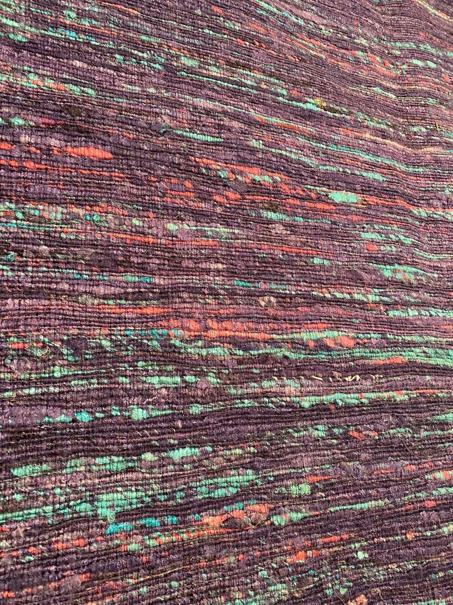 Canvello Purple Flat-weave Tufted Sari Silk Rug - 9' X 12'