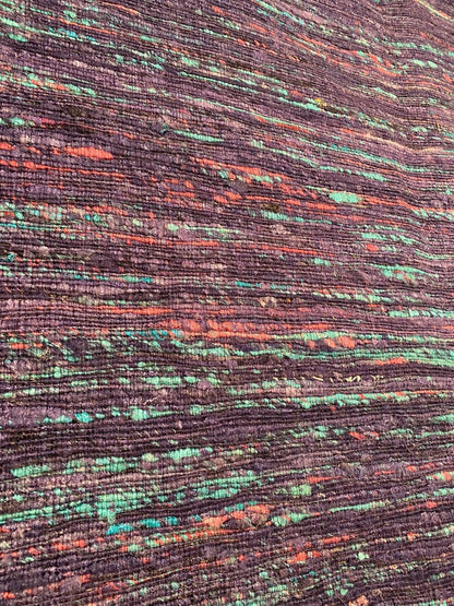 Canvello Purple Flat-weave Tufted Sari Silk Rug - 9' X 12'