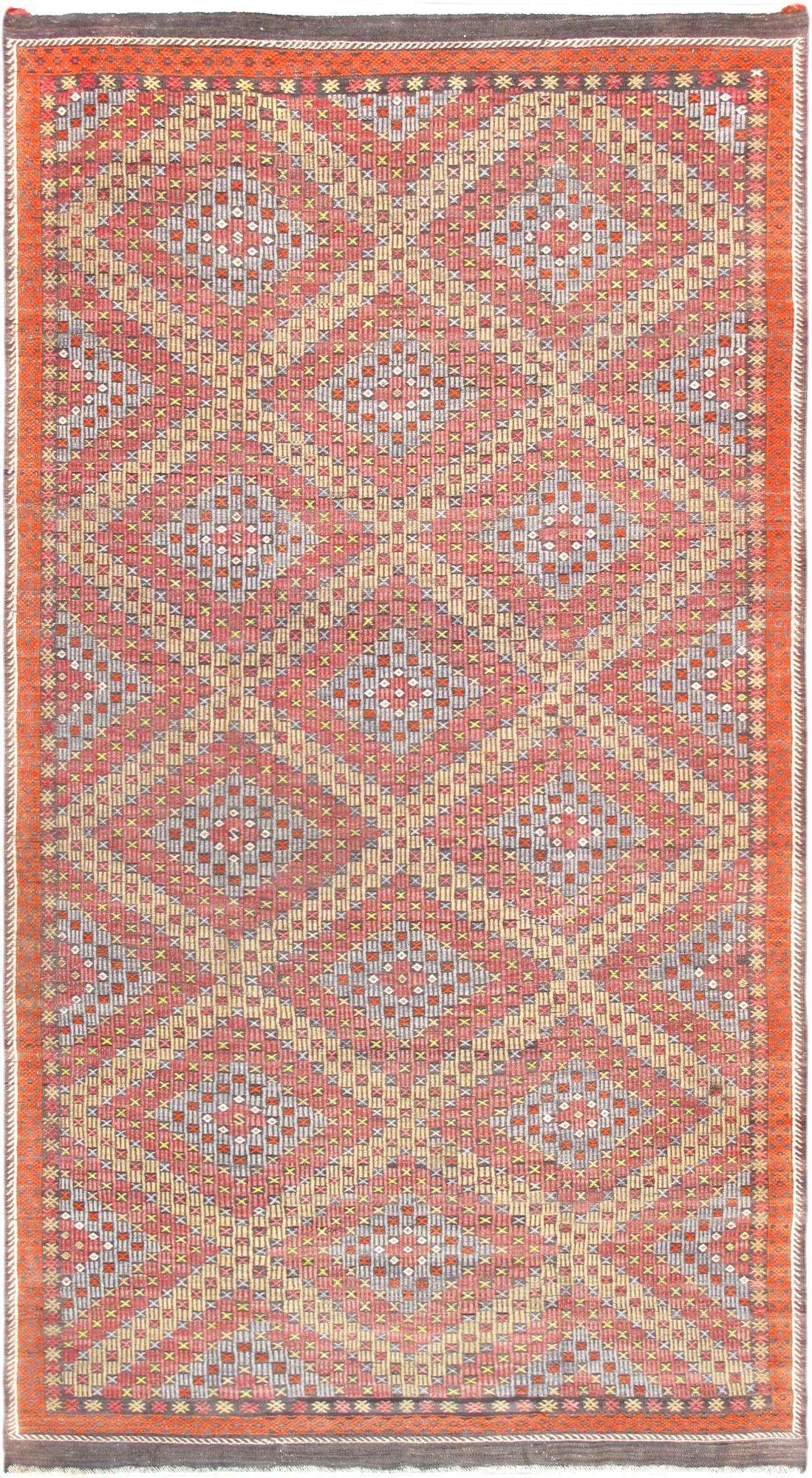 Canvello Vintage Kilim Multi Lamb's Wool Area Rug- 6'3" X 11'3"