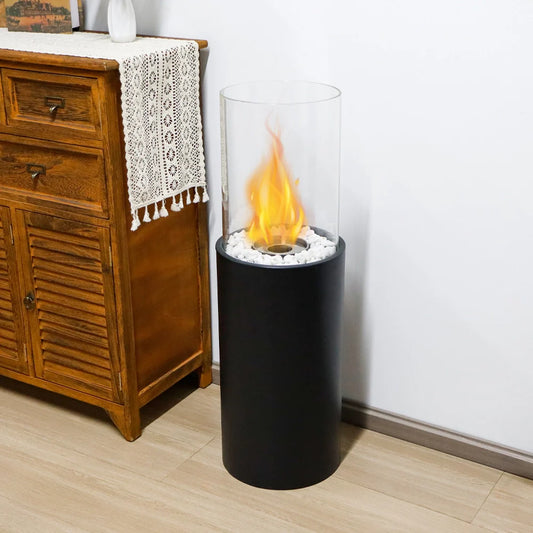 10.5" *10.5"*31.5" Big Round Freestanding Outdoor Fireplace