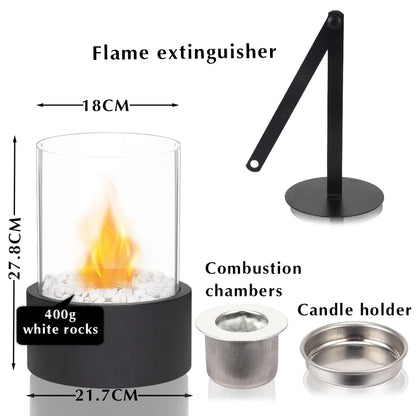 Extra Large Portable Tabletop Fire Bowl 22x28cm – Bio Ethanol Ventless Indoor/Outdoor